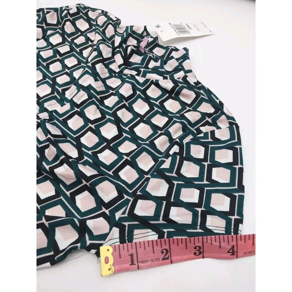 Crave Fame Junior Women Shirt Ruched Top Plaid Short Sleeve Green/Pink Sz XS New - Picture 6 of 12